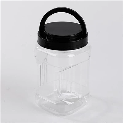 Firkantet klar plastbeholder med låg