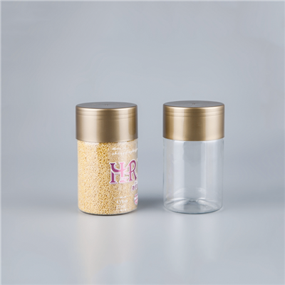 Fødevaregodkendte plastikflasker med guldhætter