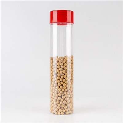 Røde plastbønnebeholdere