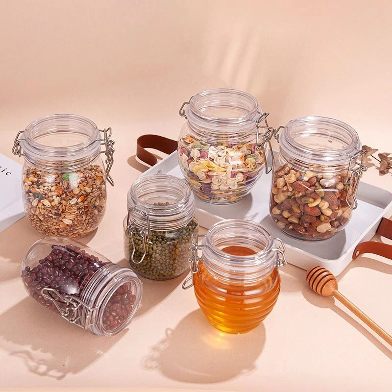Plastic Jars With Clamp Lid